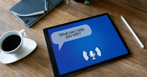 voice search on voice assistant tablet
